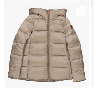 SAVE THE DUCK Girls Gracie Logo Patch Puffer Jacket, Size